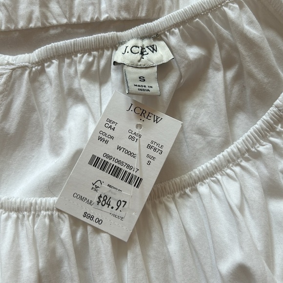 Never worn- JCREW white ruffle dress with pockets - Picture 3 of 6